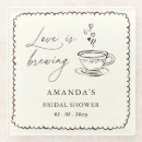 Search for love is brewing coasters Brown