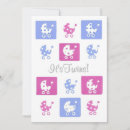 Search for twins birth announcement cards White
