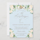 Search for floral baptism invitations Blue