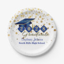 Search for blue and gold graduation plates College