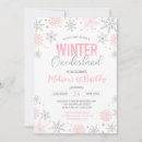 Search for winter wonderland 1st birthday invitations Silver