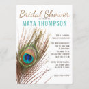Search for peacock bridal shower invitations Feather