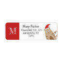 Search for cat christmas return address labels Cartoon
