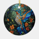 Search for stained glass birds ornaments Hummingbird