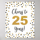 Search for cheers to 25 years Gold glitter