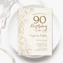 Search for floral 90th birthday invitations Elegant