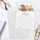 Search for baby shower advice cards Forest animals