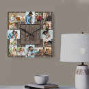 Search for square clocks rustic wood