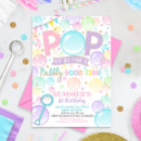 Search for bubbles birthday invitations Girl