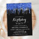 Search for royal blue black birthday invitations Silver