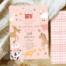 Search for pink farm invitations Party animals