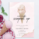 Search for ice cream bridal shower invitations Watercolor