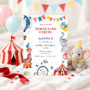 Search for circus 3rd birthday invitations Whimsical