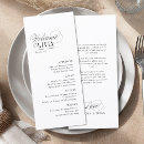Search for guests name wedding menus Black and white
