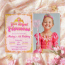 Search for princess 5th birthday invitations Gold