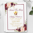 Search for gold and burgundy bridal shower invitations Watercolor floral