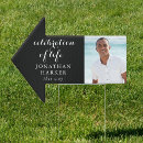 Search for celebration of life signs Black and white