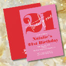 Search for pink 21st birthday invitations Bold typography