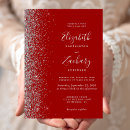 Search for crimson red wedding invitations Modern