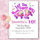 Search for roller skating birthday invitations Pink