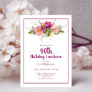 Search for floral 90th birthday invitations Botanical