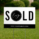 Search for real estate signs Black and white