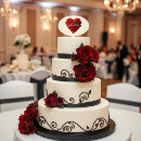 Search for wedding cake toppers Black and white