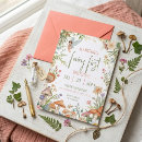 Search for fairy birthday invitations Whimsical mushroom wildflower greenery