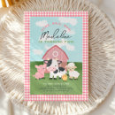 Search for girl farm invitations Pink gingham