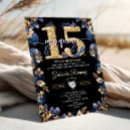 Search for royal blue black birthday invitations Glam chic bling sparkly