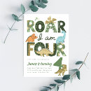 Search for dinosaur fourth birthday invitations Boy