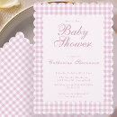 Search for pink gingham baby shower invitations Pink and white