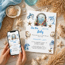 Search for shark baby shower invitations Blue