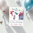 Search for knights and dragons party invitations Fairy tale