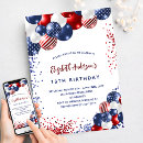 Search for american flag birthday invitations Red white and blue