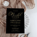 Search for black and gold bridal shower invitations Typography