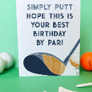Search for golf puns cards For him