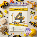 Search for bulldozer birthday invitations Dump truck birthday