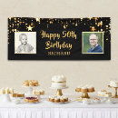 Search for then and now banners Black and gold