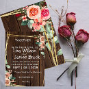 Search for wood background wedding invitations Rustic script