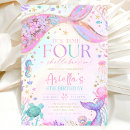 Search for mermaid 4th birthday invitations For kids