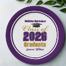 Search for purple and gold plates Graduation party