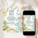 Search for two rex birthday invitations Prehistoric party
