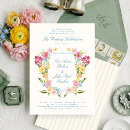 Search for watercolor crest wedding invitations Vintage