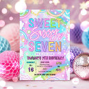 Search for 7th birthday invitations Neon birthday party