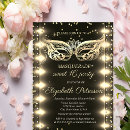 Search for black and gold masquerade party invitations Modern