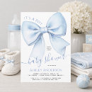 Search for blue white baby baby shower invitations Bow