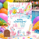 Search for girls pool party invitations For kids