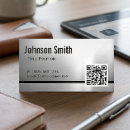 Search for brushed metal business cards Qr code