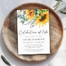 Search for sunflower celebration of life invitations Remembrance